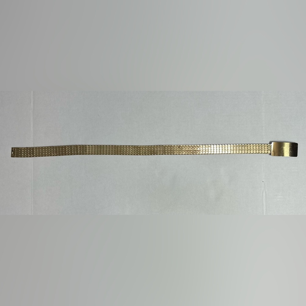 VTG 80s Stretch Gold Waist Cinch Belt OSFM *See Photos for Measurements - Picture 6 of 13